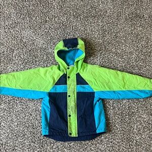 Hanna Andersson Green and Blue Raincoat